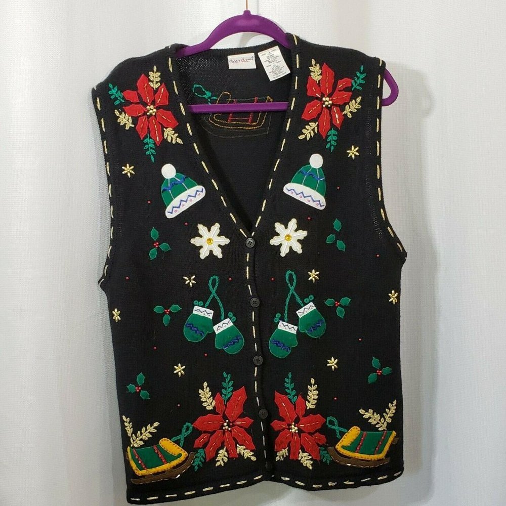 Bobbie Brooks Ugly Christmas Sweater Vest Sz Large